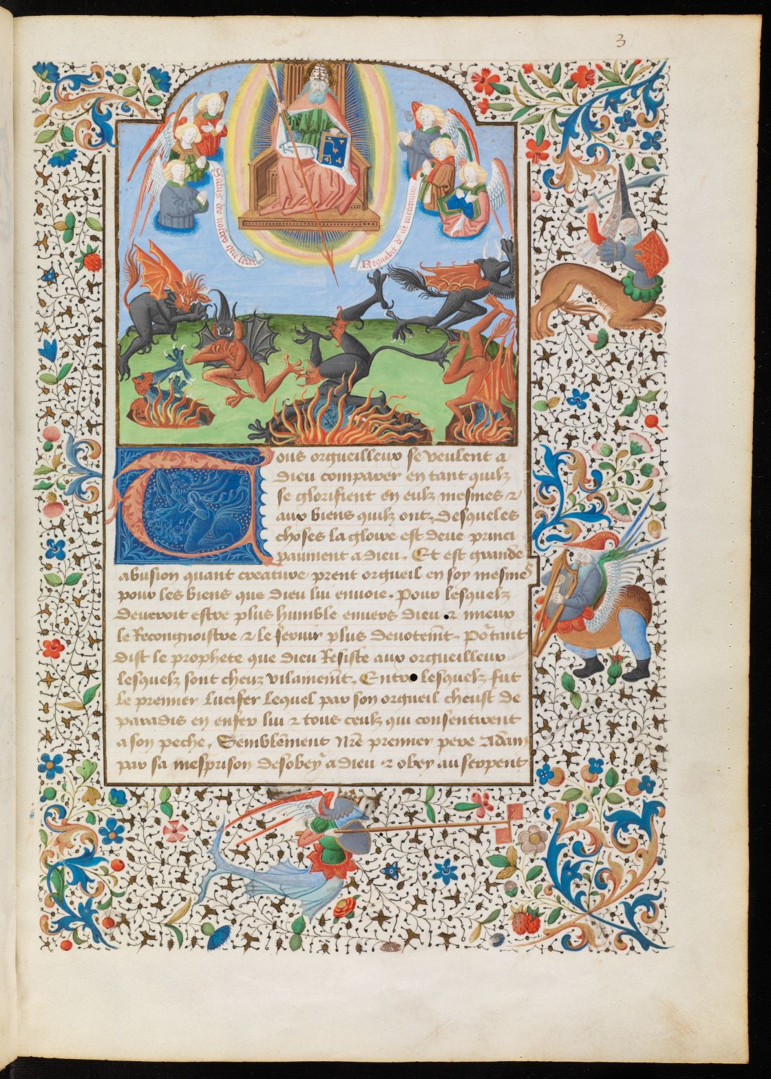 Genève, Bibliothèque de Genève, Ms. fr. 164, f. 3r – Jacques Legrand, Livre de bonnes meurs