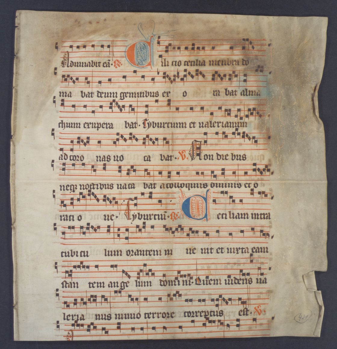 Antiphonale (säkular) (Fragment), Stuttgart, Hauptstaatsarchiv Stuttgart, J 522 E III 421