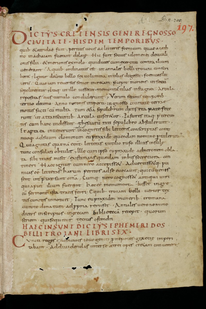 Buchumschlag - Sammelhandschrift unter anderem über den trojanischen Krieg; De initio mundi; Opus paschale