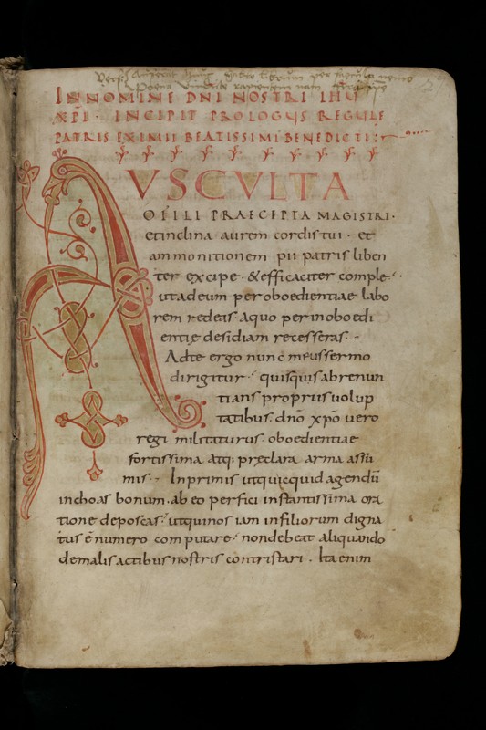 Buchumschlag - Sammelhandschrift, u.a. einen Abtskatalog, verschiedene Mönchsregeln sowie die St. Galler Annalen enthaltend