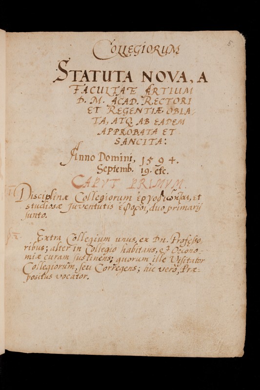 Buchumschlag - Catalogus alumnorum inferioris Collegii, 1599-1623, 1733-1789