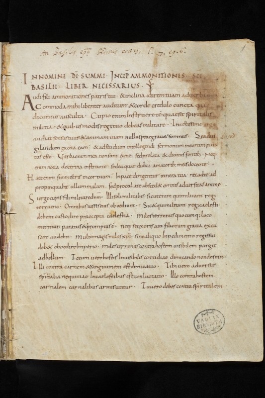 Buchumschlag - Basilius Caesariensis; Notker Balbulus; Vita Findani; Acta Apostolorum; Visio Pauli; Cassiodorus; Andreas Bergamensis